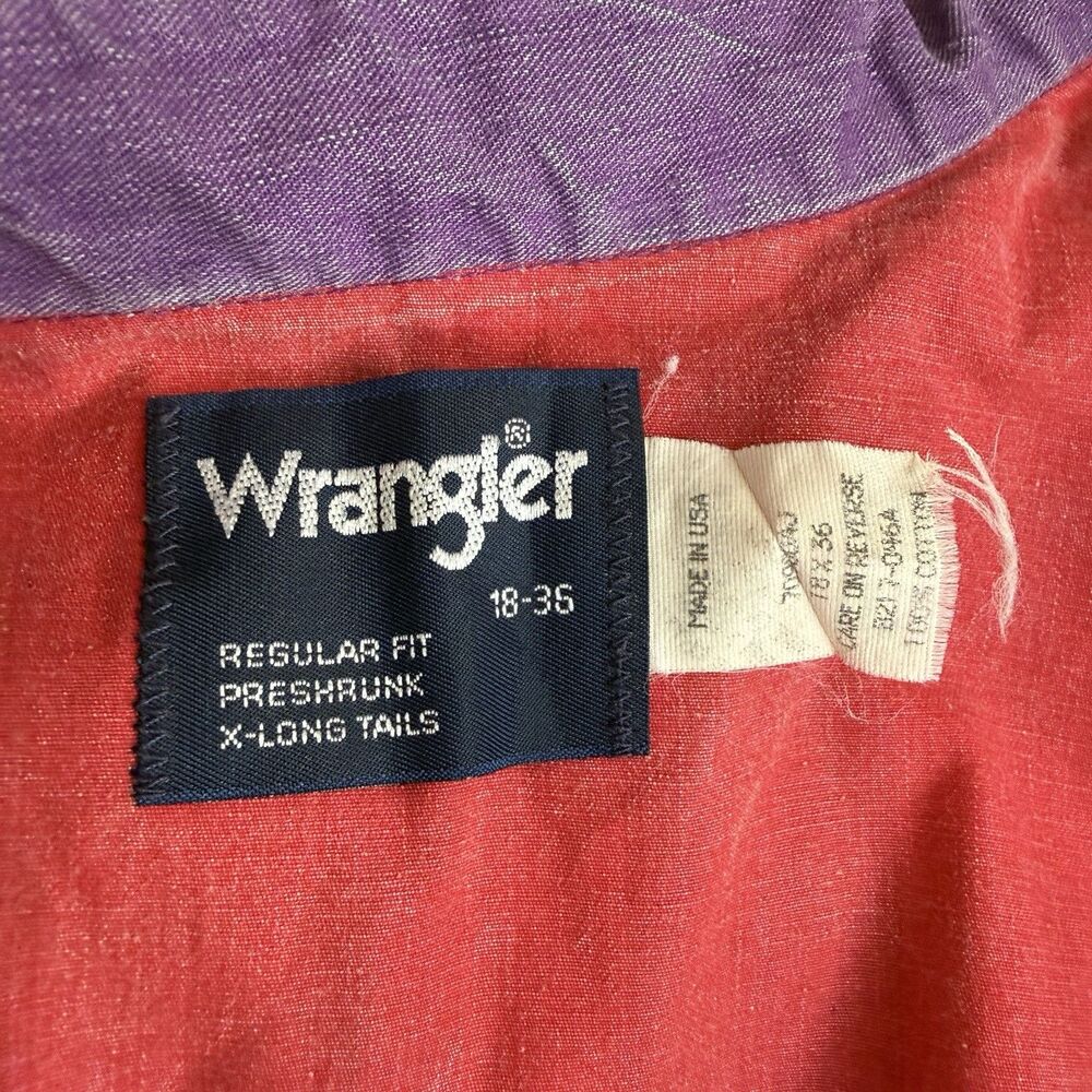 Vtg 90s Wrangler Brushpopper Shirt Striped Button Down Western Cowboy XL USA - Picture 3 of 6